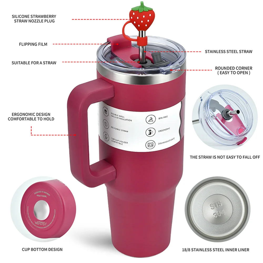 30oz/40OZ Stainless Steel Tumbler Large Capacity Thermal Bottle Double Vacuum Flasks Keep Cold Thermos Cup DIY Gift Mug image 4