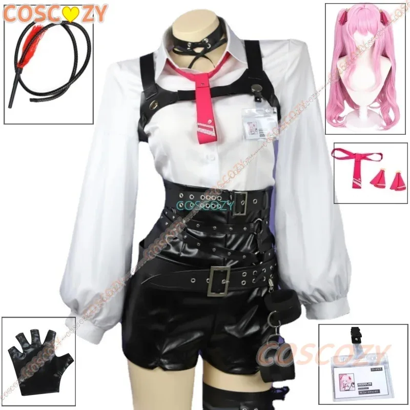 qq34 إلهة النصر نيكي يوني تأثيري حلي سوط شعر مستعار المرأة لعبة موحدة مثير بولي Strait سترة هالوين البدلة أنيمي الملابس