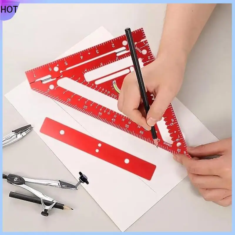 B45C 4 قطع أداة مربع رافتر مبتكرة، أداة مربع رافتر، مربع رافتر، مسطرة مثلثة عالية الدقة مع كتلة تهزهز #6