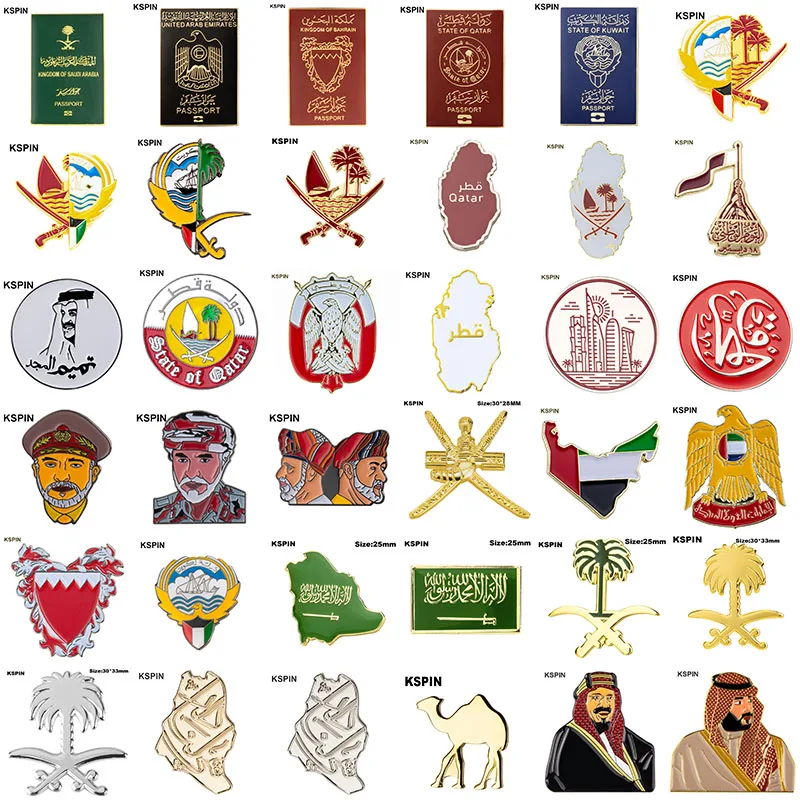 Broooches de Metal para fotos móviles de Arabia Saudita, insignia adhesiva de 3M