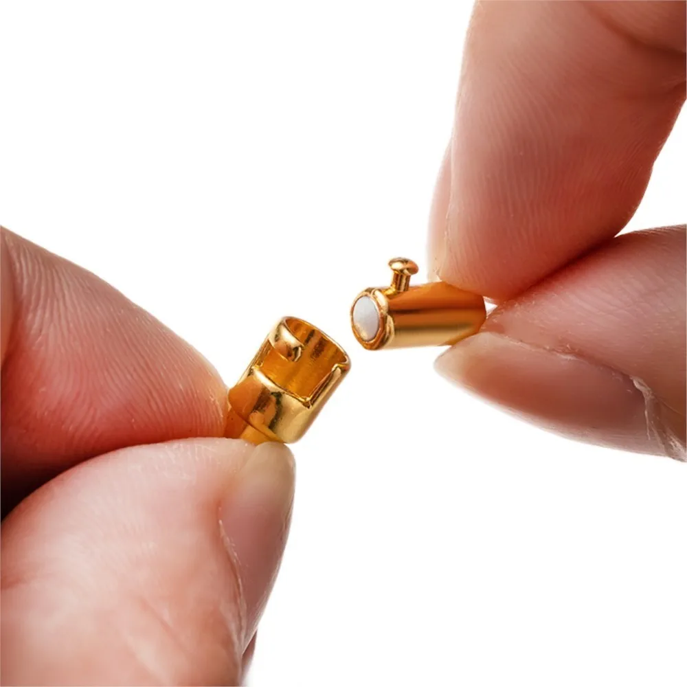 10Pcs Strong Magnetic Clasps With Locking Mechanism Leather Cord End Cap Connectors For DIY Bracelets Necklace Jewelry Making