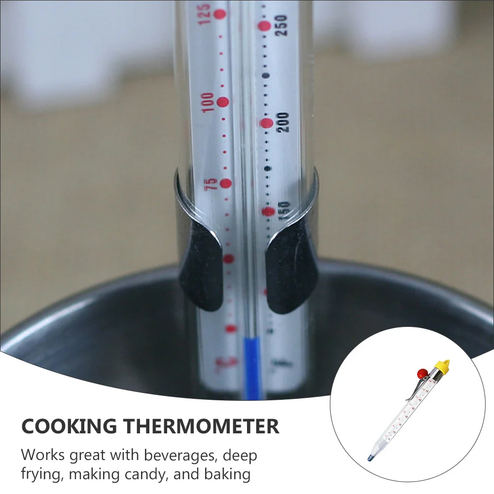 

1Pcs Candy Syrup Thermometer Toughened Glass Clip Food Thermometer for Baking Cooking Deep Frying Kitchen Essentials