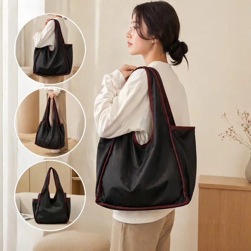 Multi Color Optional Large Capacity Shopping Bag, Shoulder Bag, Foldable, Suitable for Daily Commuting and Short Distance Travel
