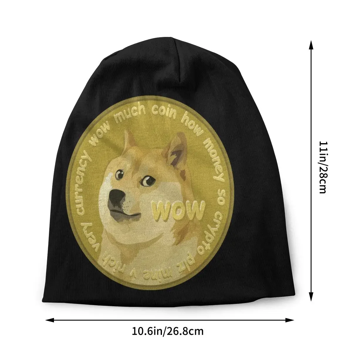 Doge Coin Bonnet Hat Knitted Hat Goth Street Skullies Beanies Hat Bitcoin Crypto Dogecoin Btc Blockchain Warm Elastic Caps