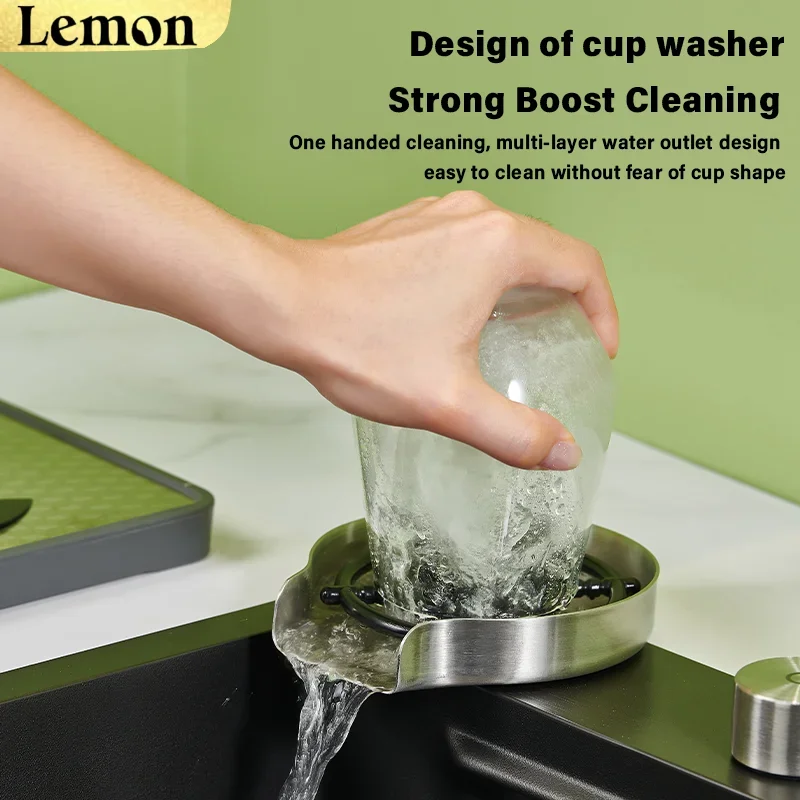 Stainless Steel New Kitchen Sink Multifunctional Household Sinks Waterfall Large Single Slot Dish and Vegetable Wash Basin