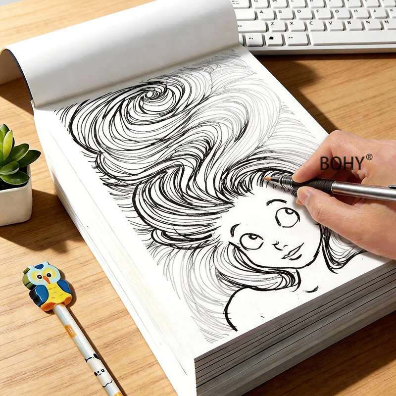 1 Adult Relaxing and Stress Relieving Line Drawing Graffiti Album, 24 Pages, Suitable for Art Enthusiasts To Hand Draw and Color