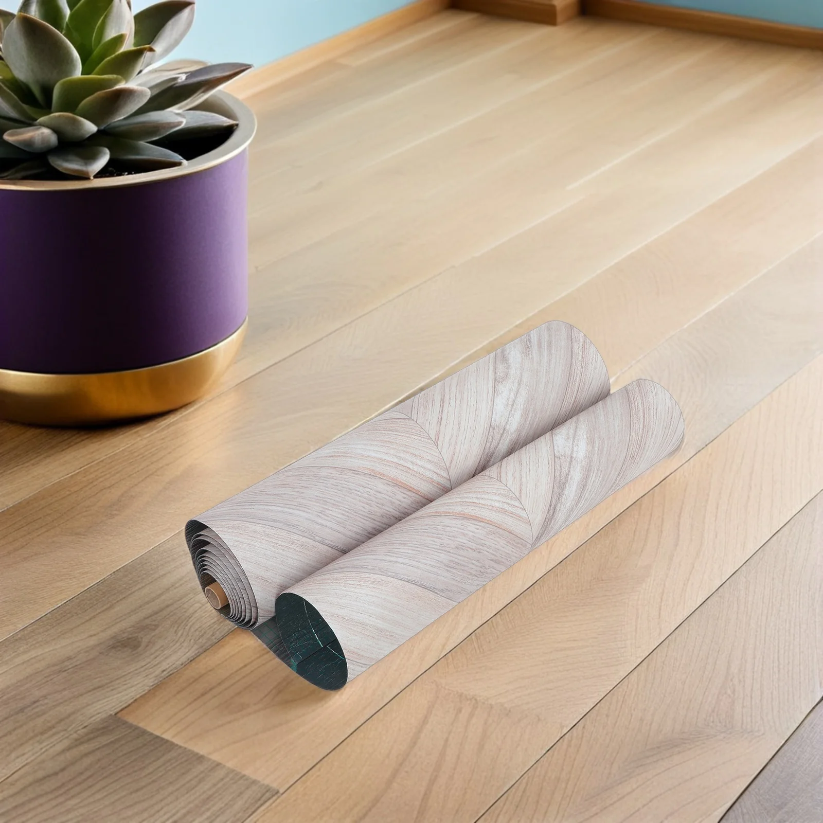 

Vinyl Floor Tiles Wood Pattern Peel Stick Self-Adhesive Flooring DIY Floor Stickers Home Office Commercial 0.6mx3mx1.5mm Durable