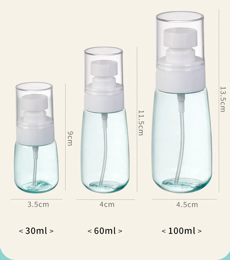 LDPE 미세 미스트 스프레이 병, 플라스틱 병 로션 펌프, 여행용 향수 물병 리필, 30ml-100ml, 1 개