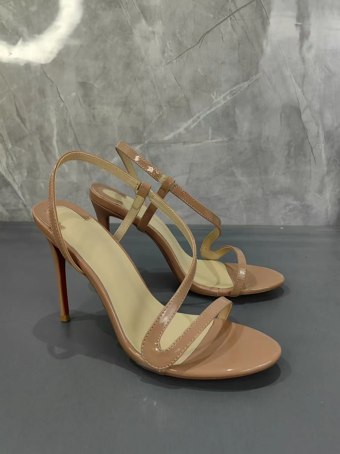 

Simple Thin Strap Nude Sandals Open-Toe Stiletto High Heels Banquet Fashion Party Women Shoes Sandalias Mujer Verano