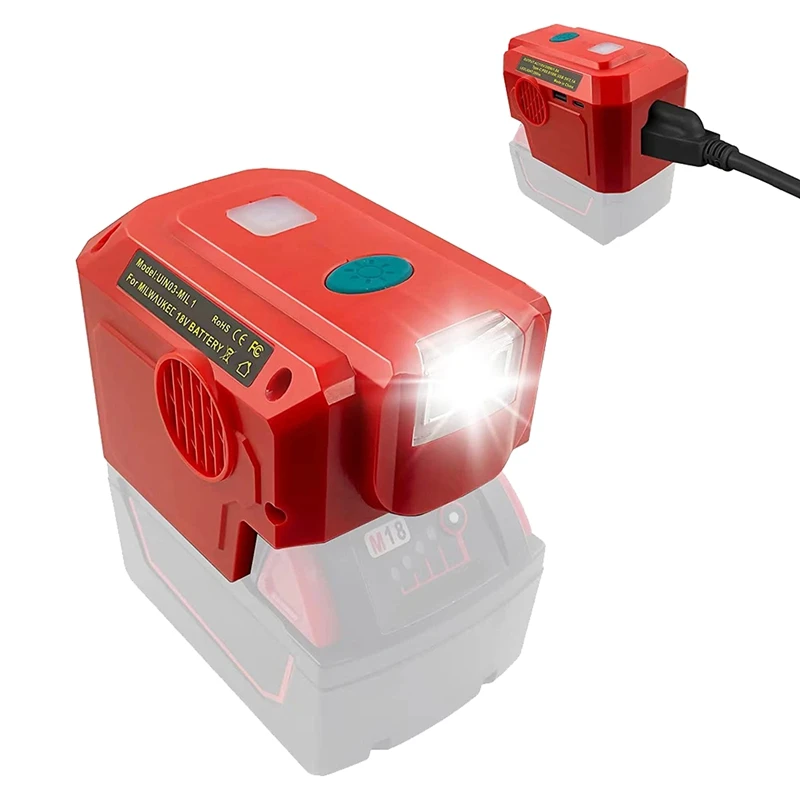 Inversor de fonte de alimentação de plástico para bateria de lítio Milwaukee 18V, inversor de energia de onda senoidal modificada DC 18V para AC 120V