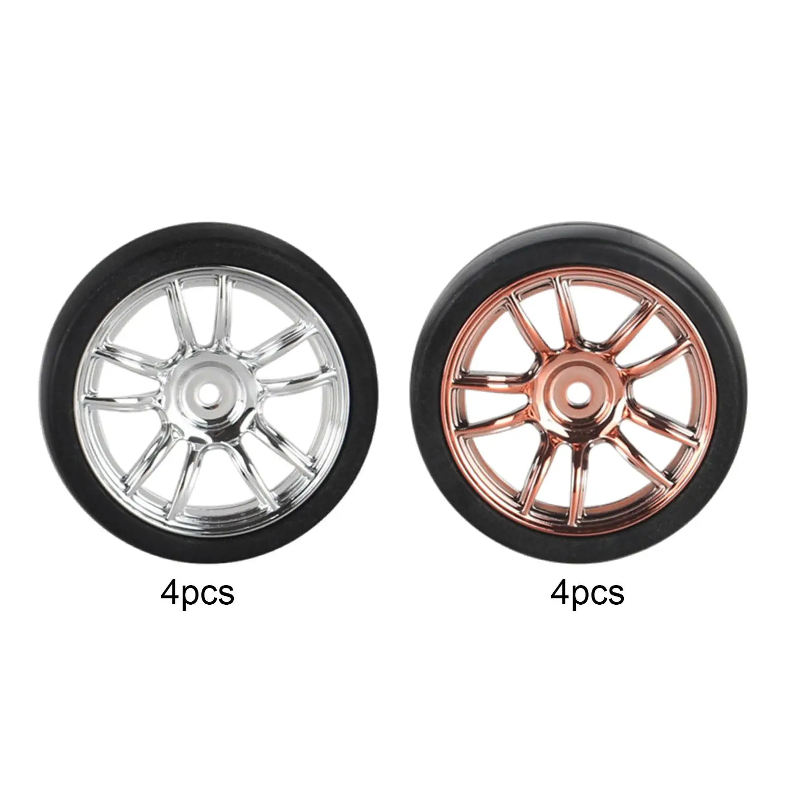 4Pcs RC Drift Tyre Wheel Rim and Tires Set Replacements for 1:18 Scale RC Touring Drift Car Spare Parts Accessories Repalces