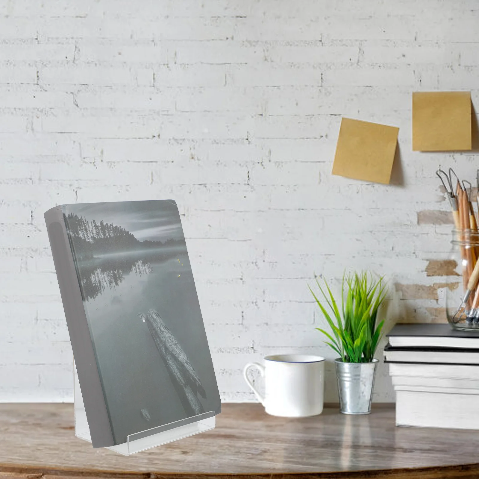 

1Pcs Clear Book Display Stand Practical Desk Organizer for Home Office Classroom Library Acrylic Book Rack Clear Magazine Holder