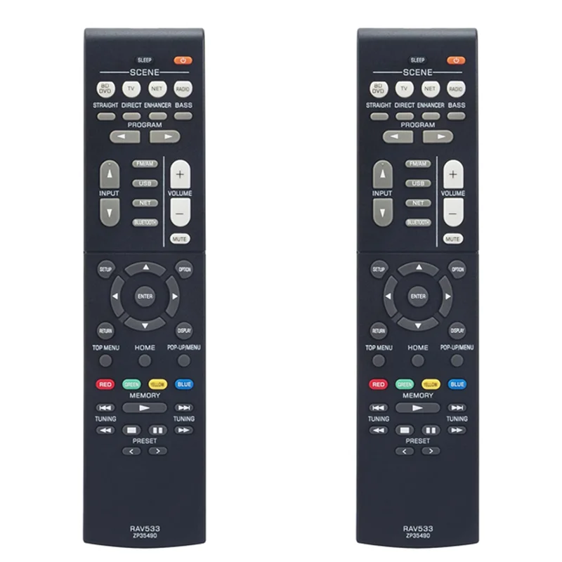 【Elegancki Design】2X Pilot Zastępczy RAV533 do Receivery AV Systemu Kina Domowego RX-V579 HTR-4068 TSR-5790 HTR-3068 RX-