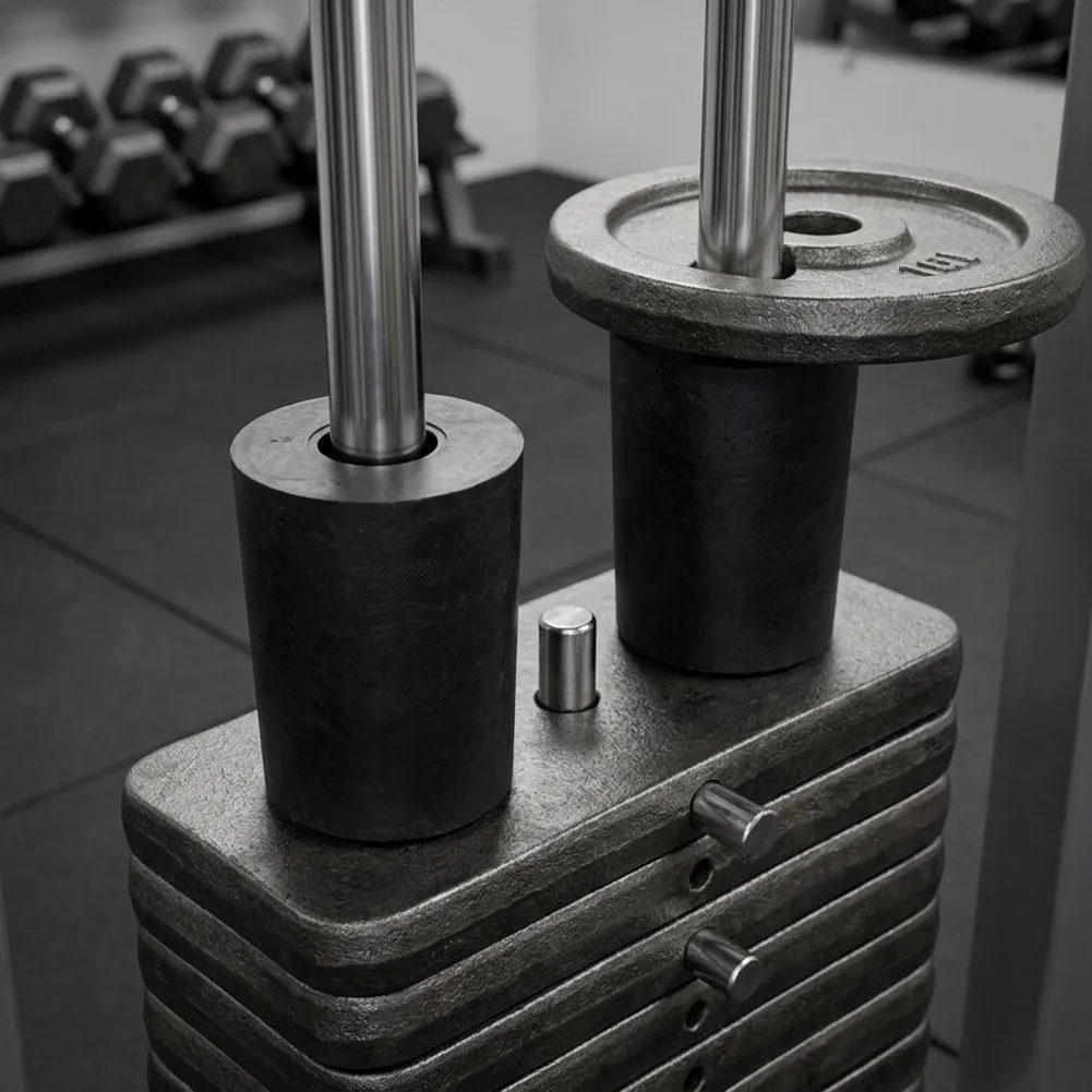 2 Pack 20mm Rubber Sleeves for Weight Stack Guide Rods Shock Absorbing Protection for Gym Machines and Home Fitness