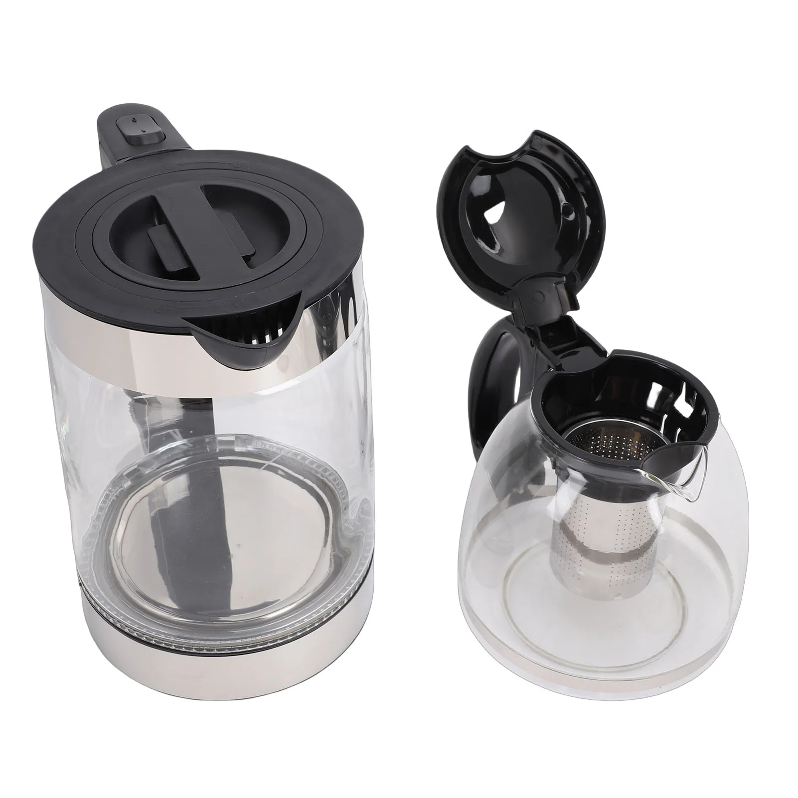 Electric Turkish Tea Maker 2000W Borosilicate Glass Tea Kettle Stainless Steel Infuser 2L Kettle 0.8L Teapot Capacity