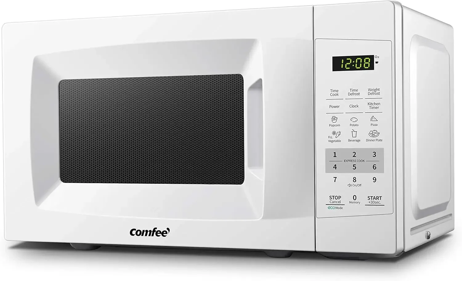 

NEW Countertop Microwave Oven with Sound On/Off, ECO Mode and Easy One-Touch Buttons, 0.7 Cu Ft/700W Pearl White USA