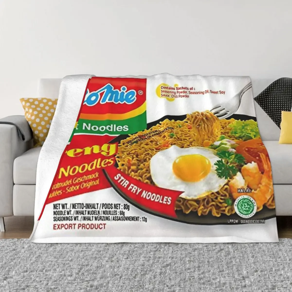 Indomie manta de rodilla de Anime Flavour Original, mantas de pareja, manta de tiro para el hogar y decoración