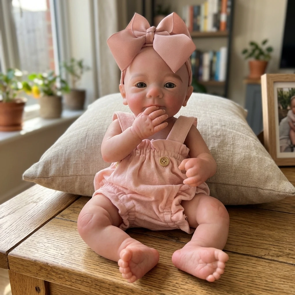 16 Inch Full Soft Silicone Reborn Baby Girl Doll Open Eyes Lifelike Real Skin Touch Newborn Collectible Toy Gift view 3