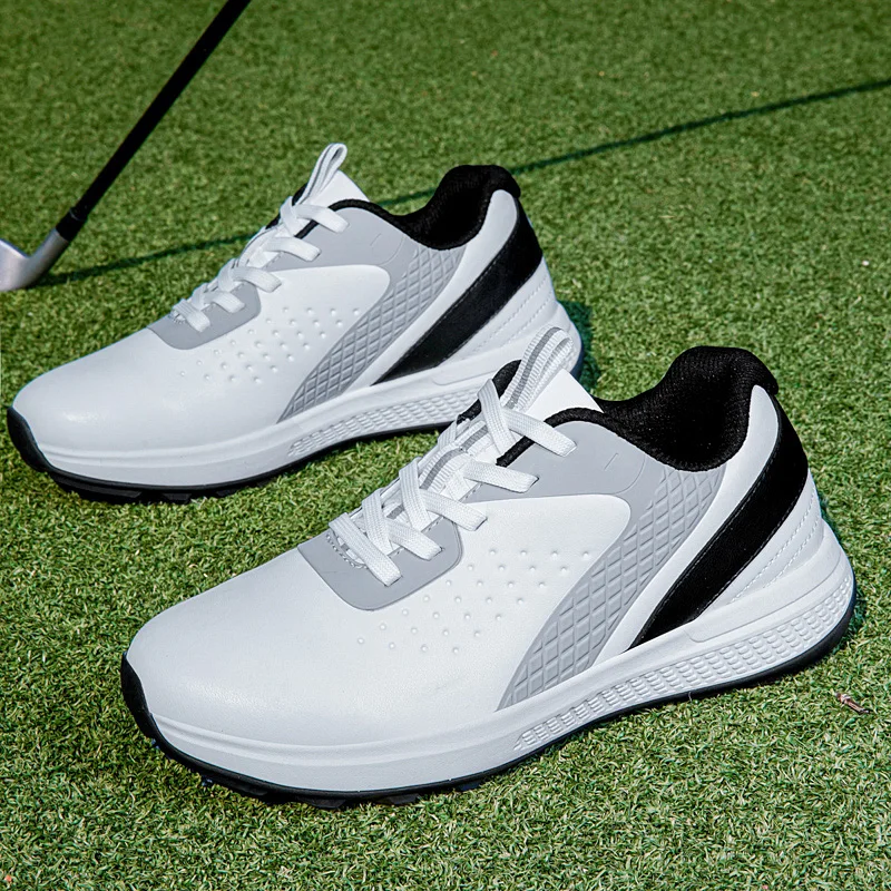 Golf sports shoes men's waterproof high-quality leather competition sports golf course men's training shoes