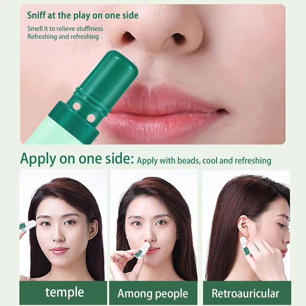 Mint Cooling Stick para estudantes, inalação nasal, óleo refrescante para mente refrescante, hortelã-pimenta, dispositivo anti-sonolento