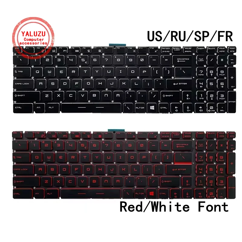 Klawiatura do laptopa US/RU/SP/FR dla MSI GE62 GE63VR GE72 GE75 GS60 GS63/VR GS70 GS72 GS73 GS75 GT62/VR GT72 GT73/VR GT76 PE70 PE60
