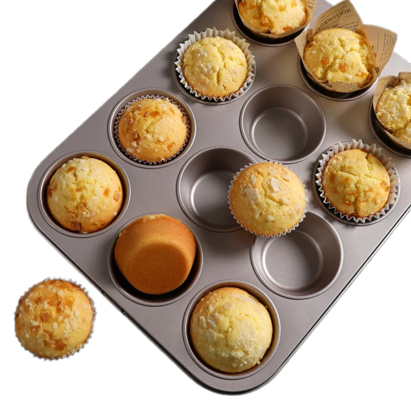 12 Cups Cupcake Pan Muffin Tray Cupcake Mold Muffin Pan Carbon Steel Baking Pan Non Stick Bakeware