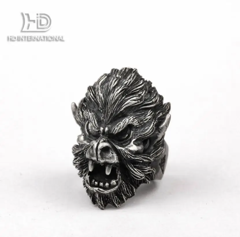 925 silver Monkey King Ring Journey to the West Buddha Ring Brass Hand Carved Gorilla Charm Jewelry