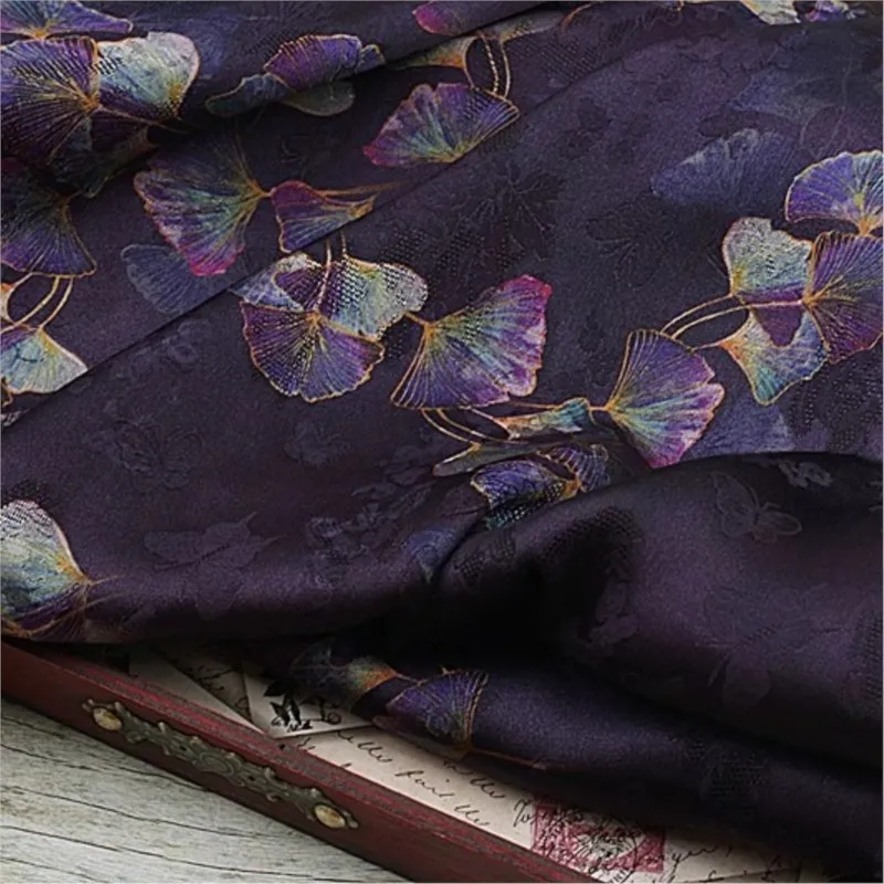 

South violet classical Song brocade slip imitation silk satin acetate Hanfu dress waistcoat cheongsam fabric