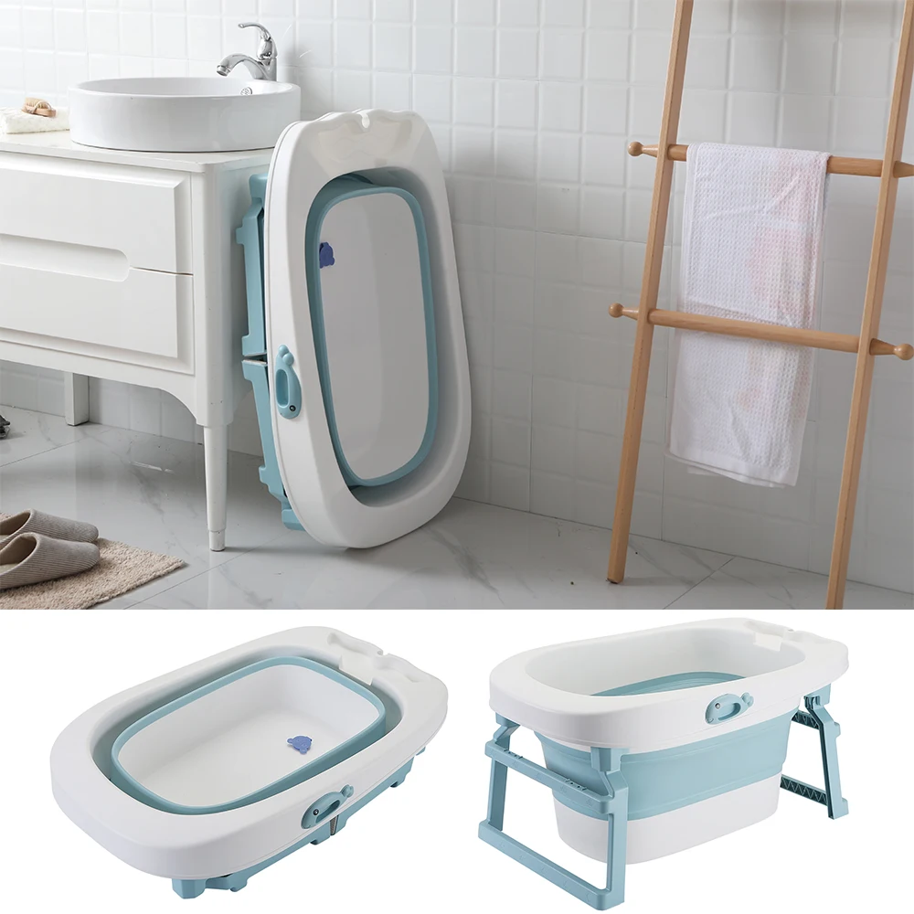 Babybadewanne, faltbare Badewanne, faltbare Babybadewanne, schnelle Entwässerung, rutschfeste tragbare Badewanne für Neugeborene (0–36 Monate) – Detail 1