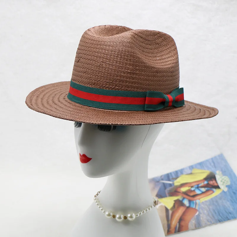 Eight-point Straw Hand-knitted Hat Traveling And Shopping Small Hat Popular Color Matching Fedora Hat