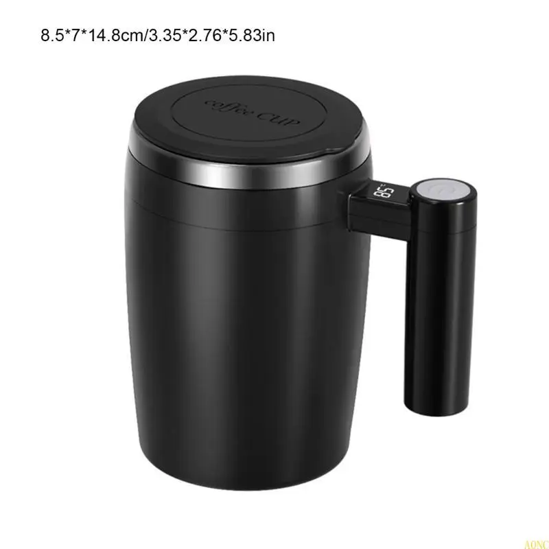 A0NC 자동 교반 머그잔 충동 가능한 스테인리스 스틸 믹싱 컵 커피 밀크