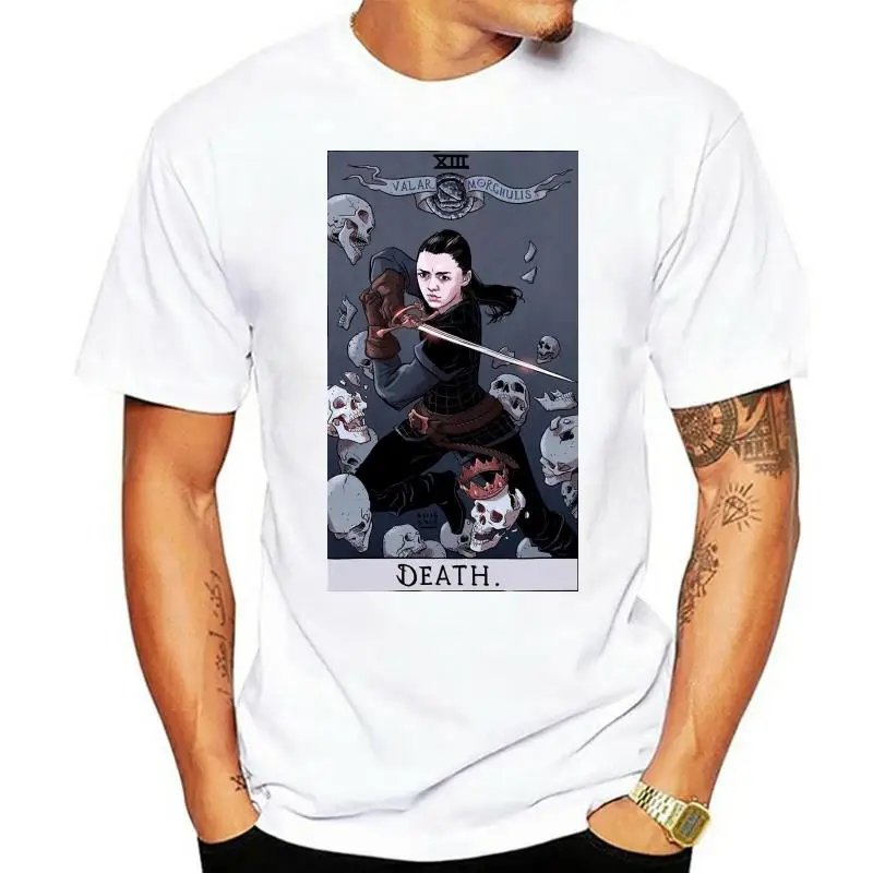 Arya Stark Got T-Shirt Tarot Card Death Valar Morghulis Tee Shirt Short Sleev Streetwear Casual Tee Shirt