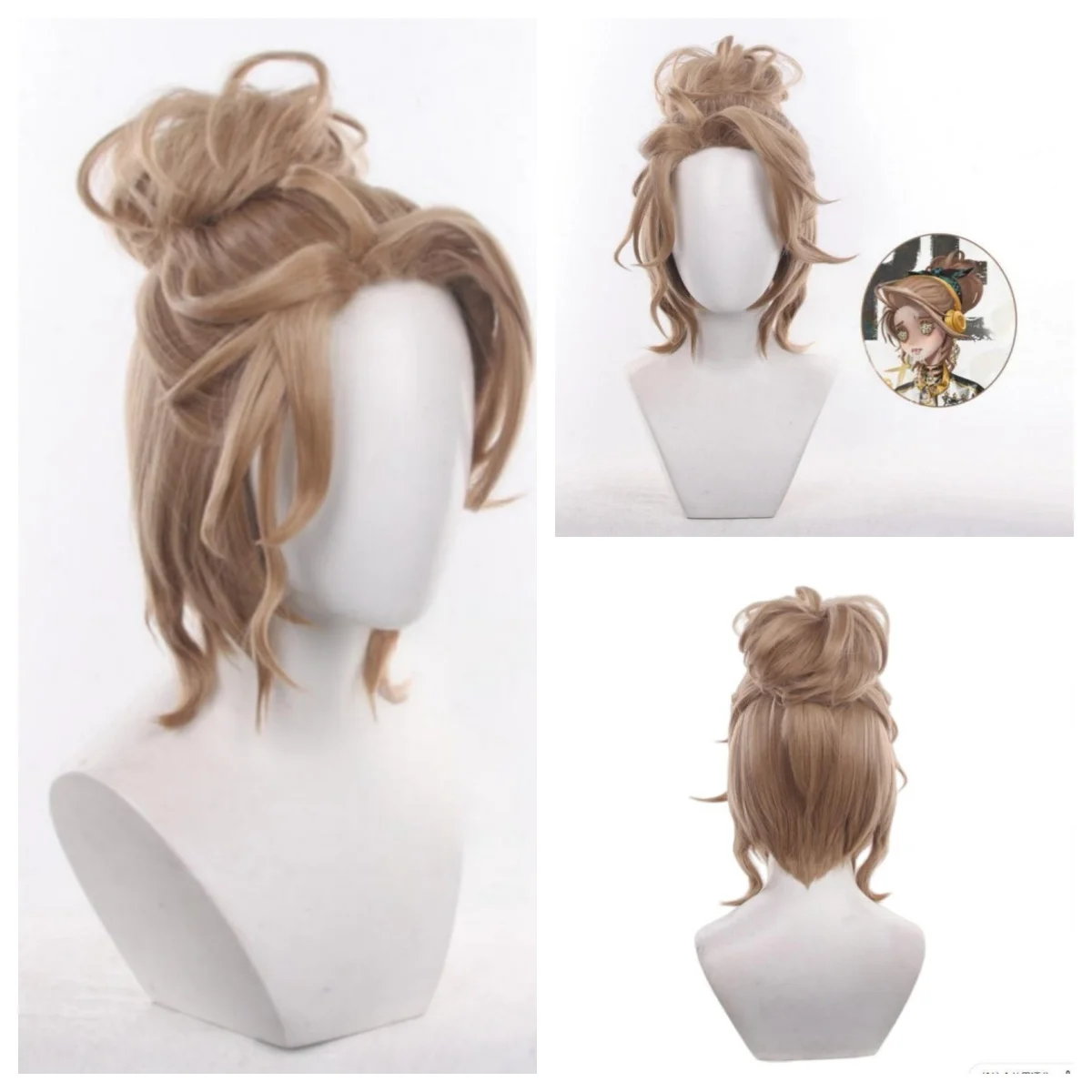 Identity V Air Force SRE Esports Cosplay Wig Hairpiece Realistic Scalp Game Character Wig Convention Accessory + Wig Cap