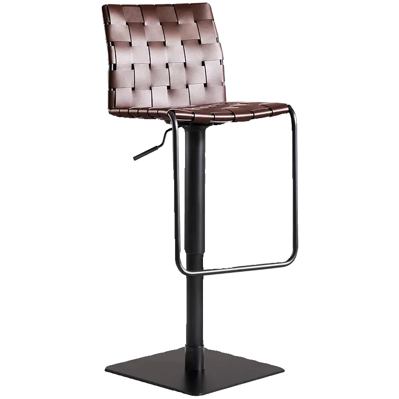 ラウンジレザーバーチェア北欧ミニマリストモダン背もたれハイチェアリラックスレセプションカウンタータブレテスデバー家具