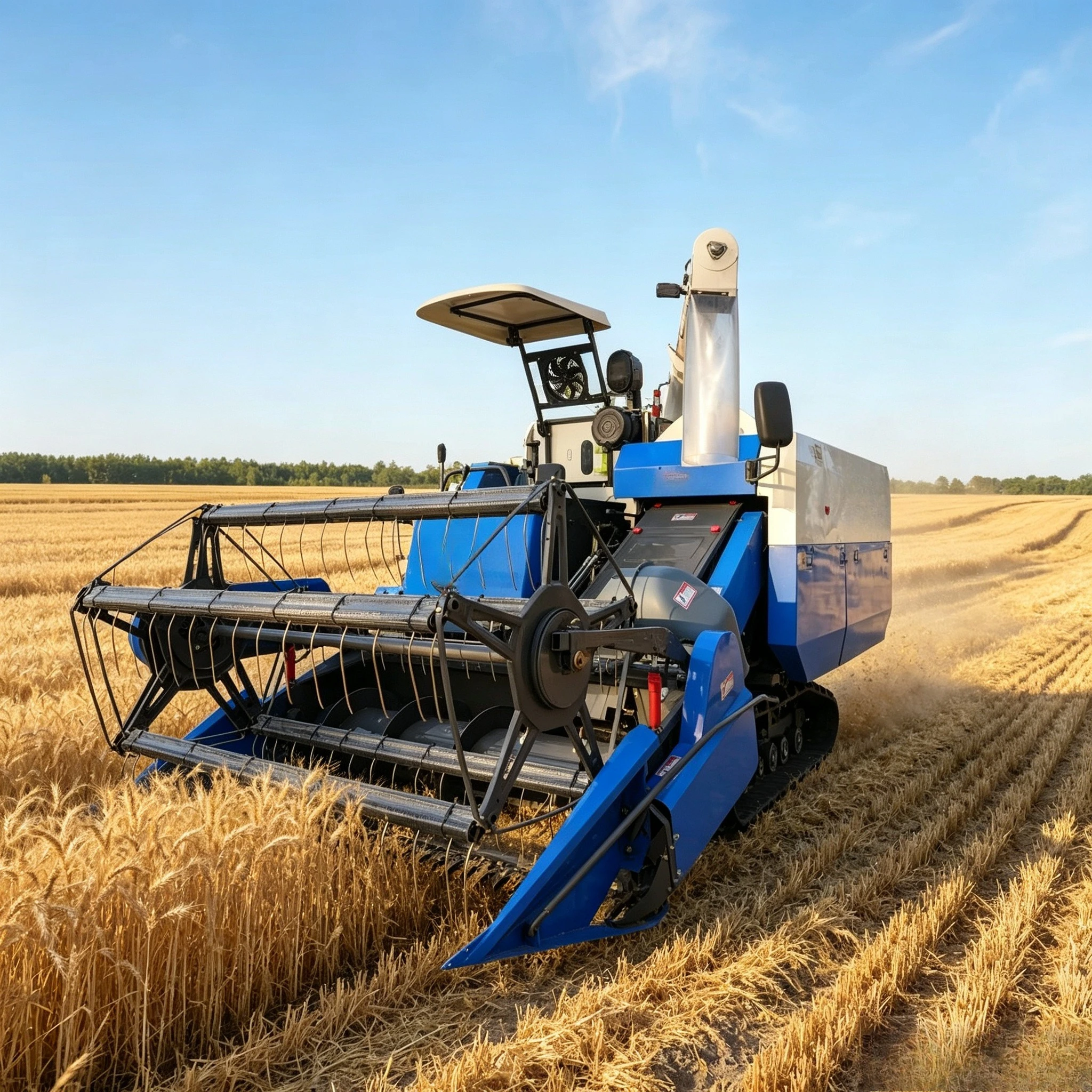 Farming Agriculture Video - Mietitrebbiatrice Cingolata per Riso, Macchina Agricola