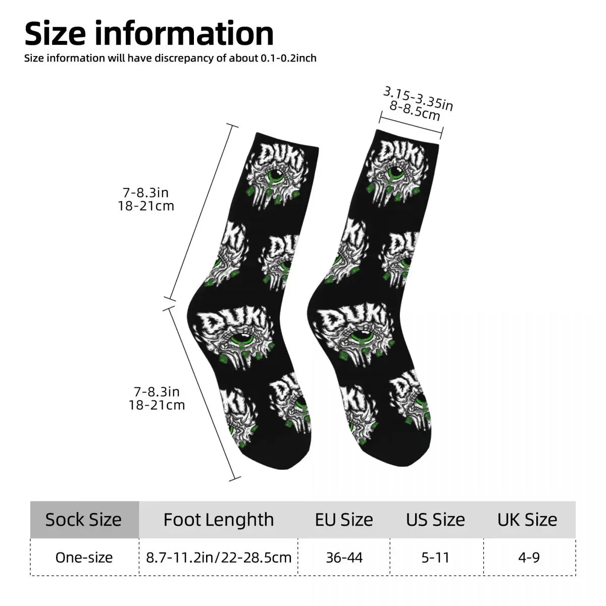 Crazy Design Women Men DUKI Rapper Hip Hop Music Tour Design Socks Merchandise Sports Socks Warm Best Gifts