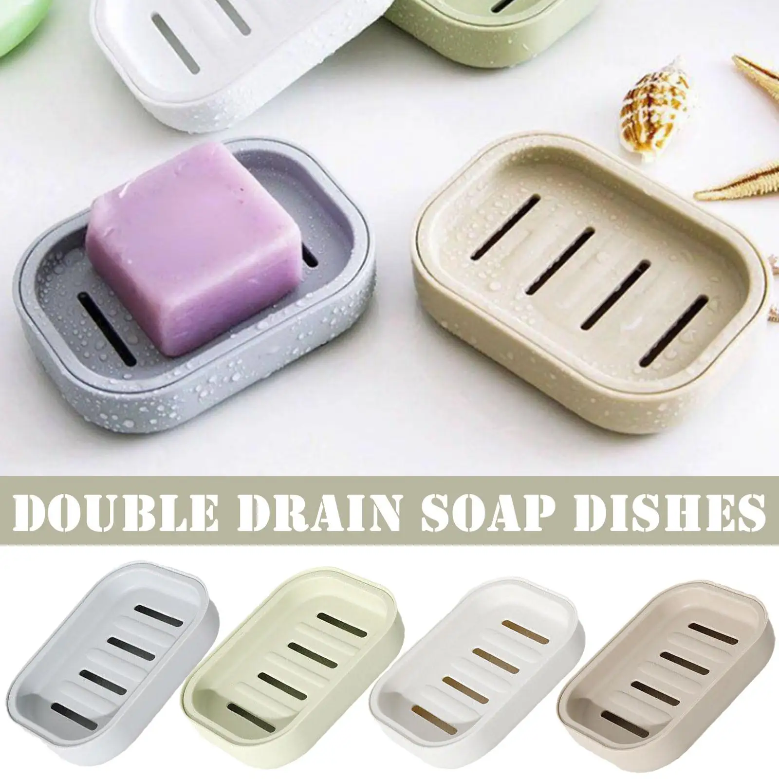 Portable Soap Box Container Bathroom Dish Plate With Supplies Four Cover Waterproof Colors Strong Organizer Household Seali D8A3