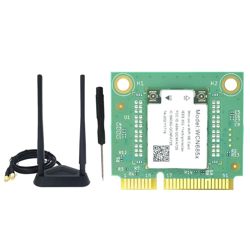 

WCN685 NFA725 NFA765 Wi-Fi модуль WIFI6E AX6000 2,4G 5G 6G Bluetooth5.2 Mini PCIE Беспроводная Wi-Fi-карта + двухдиапазонная антенна