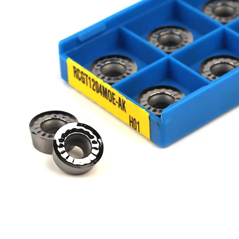 

10PCS RCGT0803 RCGT1003 RCGT10T3 RCGT1204 MOE AK H01 Aluminum Turning Inserts RCGT Round Carbide Blade CNC Lathe Cutter Tools