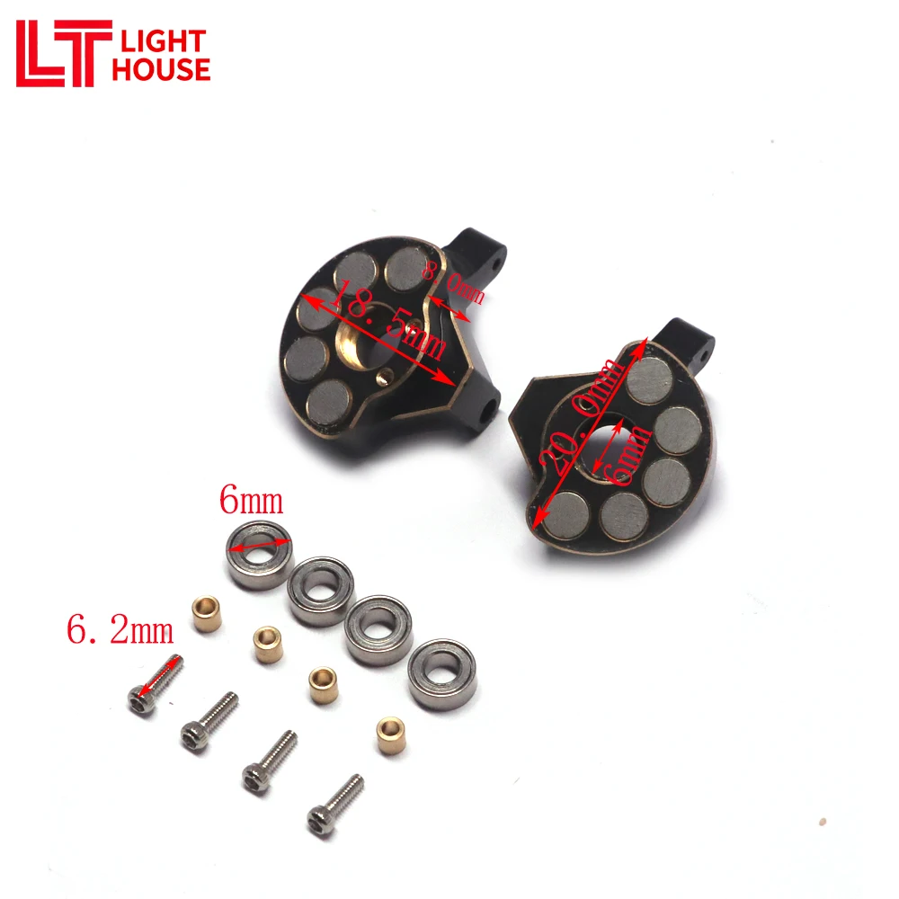 

LIGHT HOUSE Вольфрамовая сталь и латунь Передний поворотный кулак RC Осевые противовесы для осевых деталей SCX24 AX24 1/24