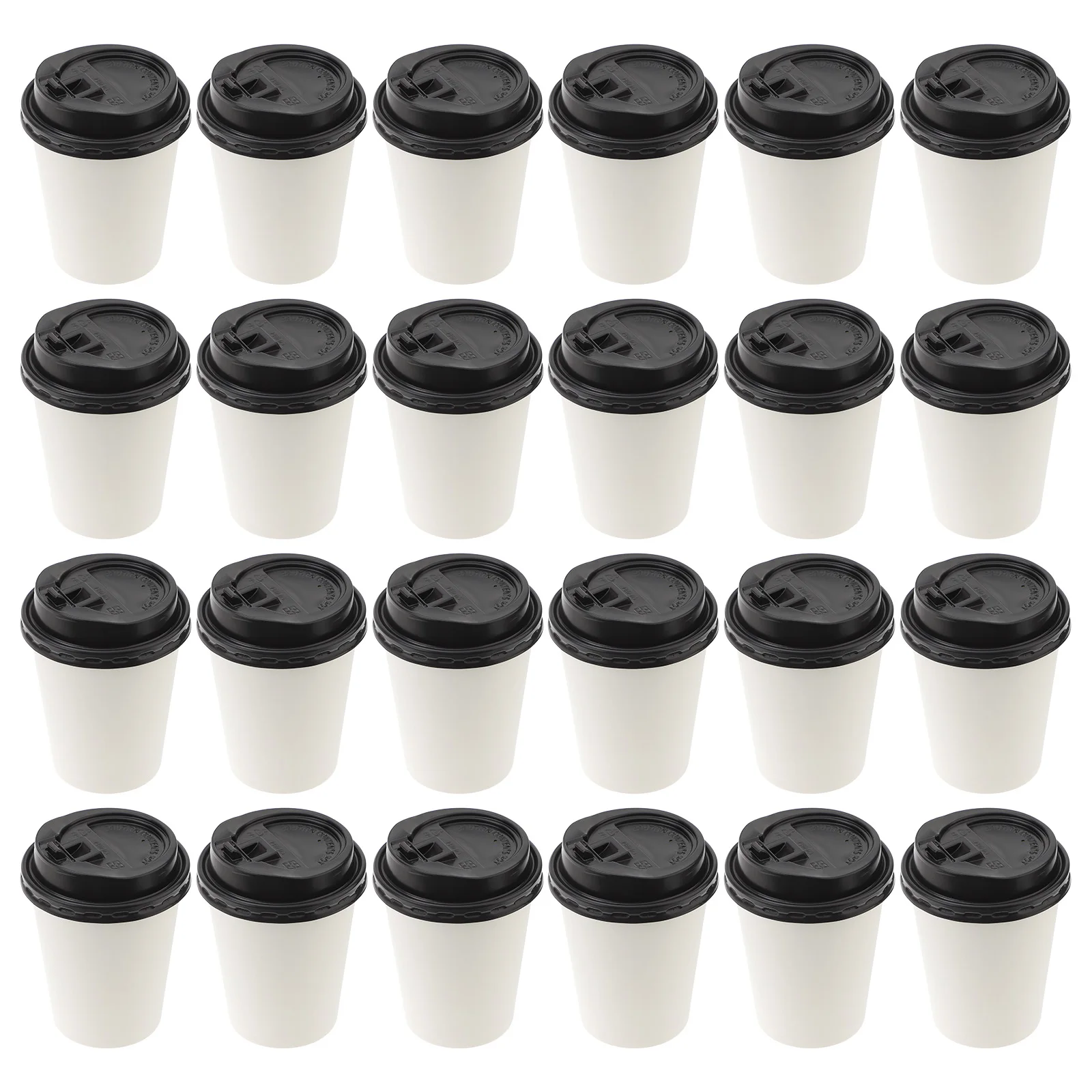 50pcs Disposable Coffee Cups Insulation Takeaway Double-Layer Paper Cup Milk Tea Cafes Drinking Mug Cup with Lid Party Supplies