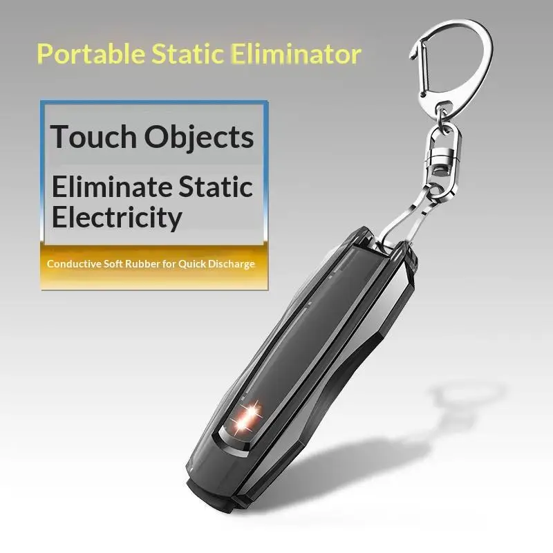 Visible Static Discharge Remover Keychain Portable Anti Static Eliminator Tool Easy Carry for Winter Car Home Daily Use