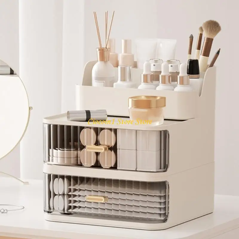 A3PC Multifunctional Plastic Storage Case with Clear Drawer For Cosmetics Supplies