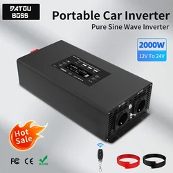 DATOUBOSS DN-03 Inversor de onda senoidal pura DC12V-60V para AC220V-240V Inversor de carro portátil Potência contínua 2000W Potência de pico 4000W