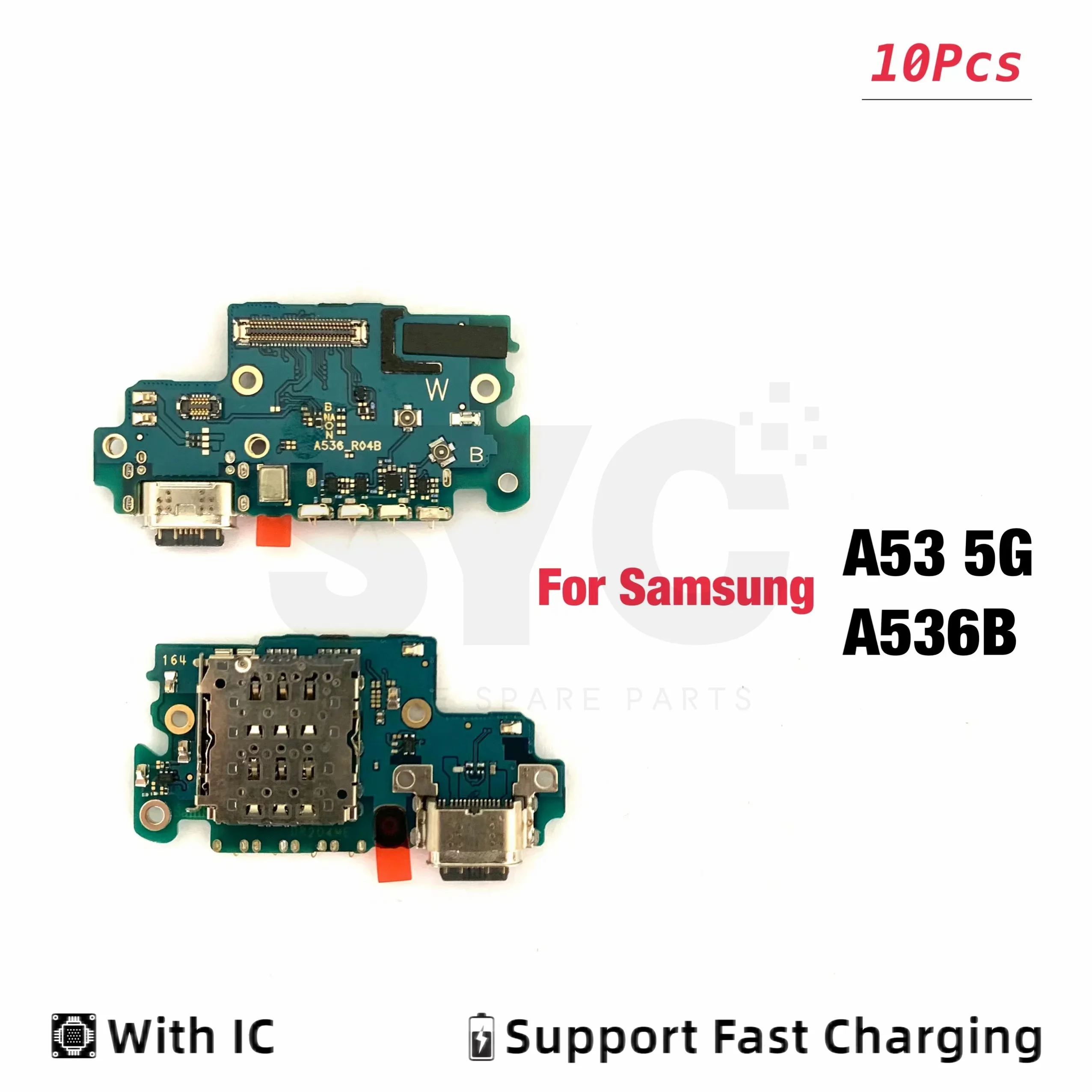 10Pcs/Lot USB Charging Port Mic Microphone Dock Connector Board Flex Cable For Samsung A53 5G A536 A536B Repair Parts