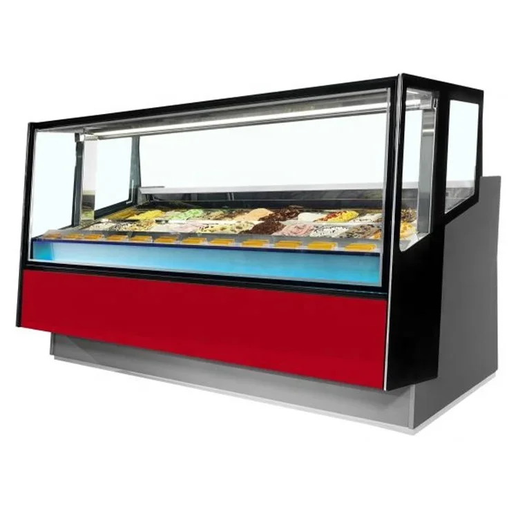 Commercial 24 Tray Ice Cream Ice Cream Display Freezer 110V Ice Cream Display Cabinet with CE