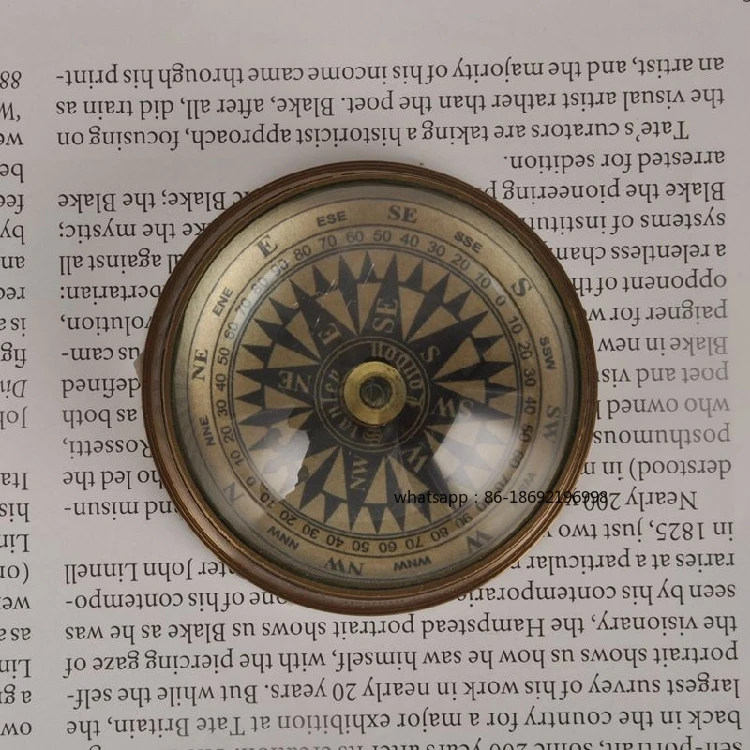 India Imported Brass American Home Vintage Living Room Study Decoration Object Compass Compass Paperweight Ornament