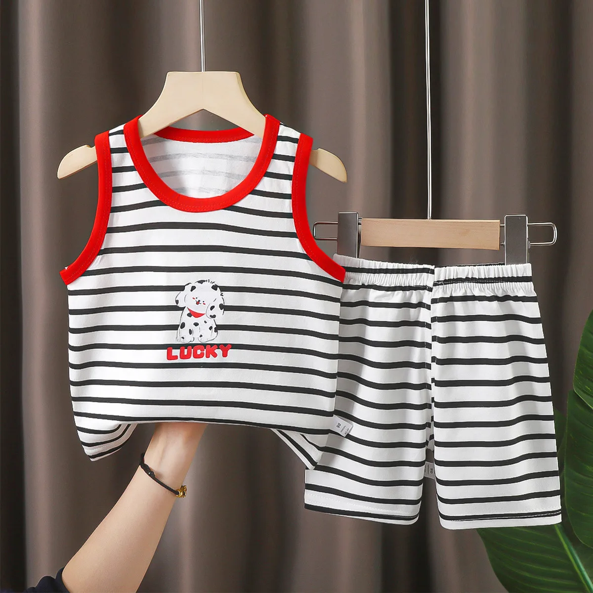 Summer Vest Boys Girls Pajamas Sets Cartoon Cotton Children Boy Girl Sleepwear Nightwear Kids Lightning Pyjamas Suit