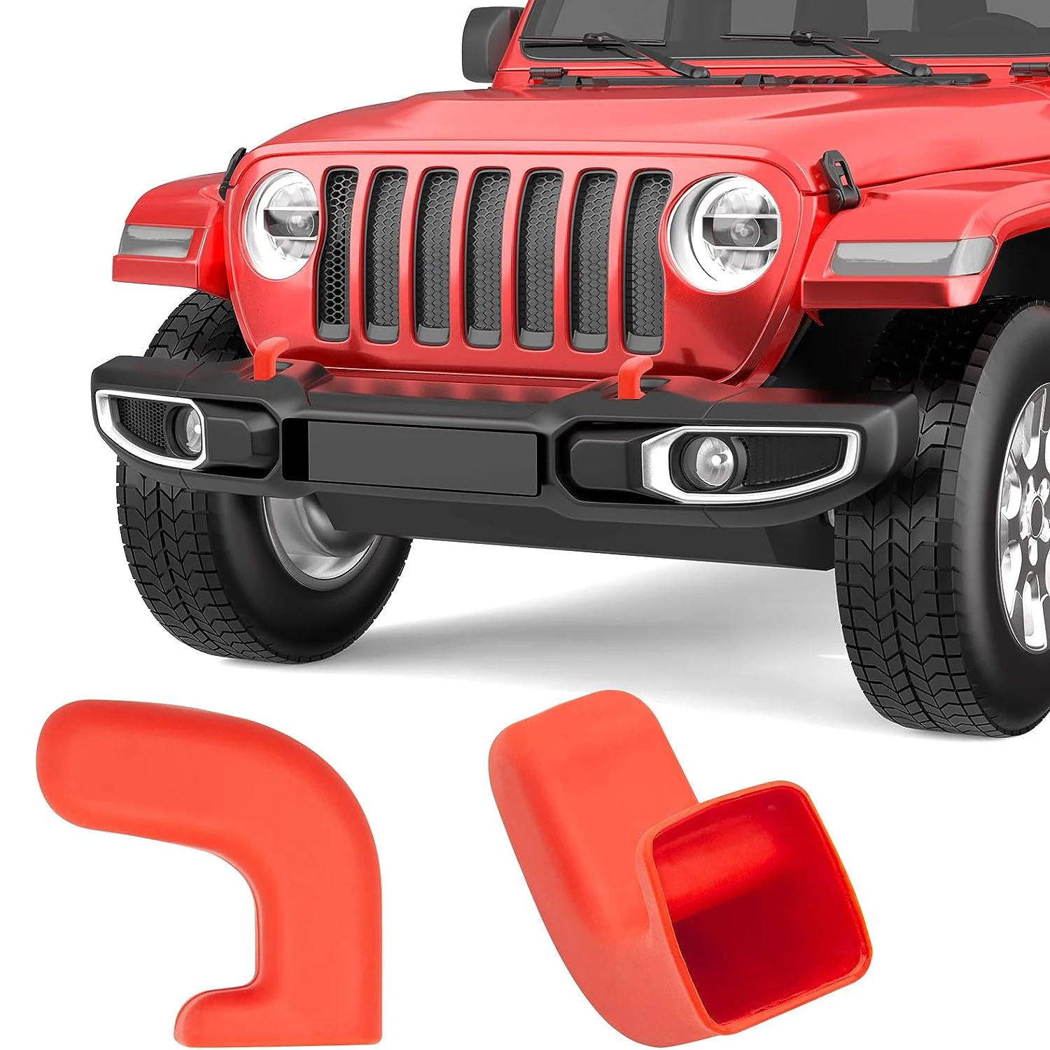 Offroad Car Front Bumper Tow Hook Cover For Jeep Wrangler JK JL Gladiator JT 2007-2024 Tow Hook Cushion Pad Protector