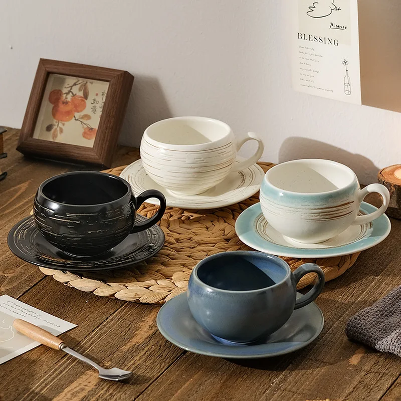 Nordic Ceramic Retro Kiln Change Ceramic Couple Coffee Mug Kitchen Dining Table Hotel Breakfast Milk Cup Water Cup Decoration